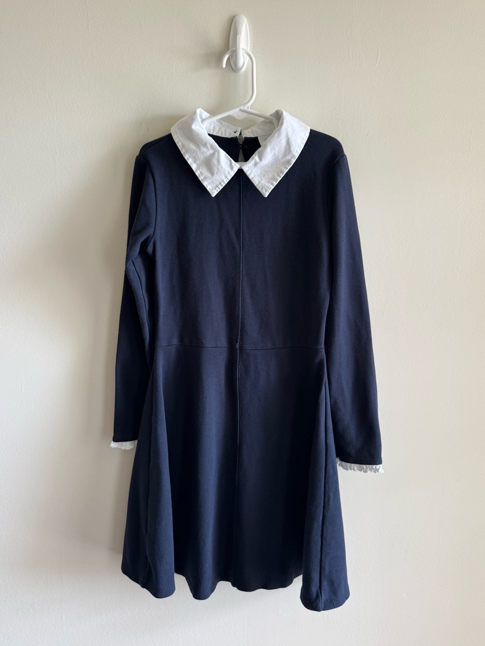 Zara Girl’s Peter Pan Collar Navy Long Sleeve Dress